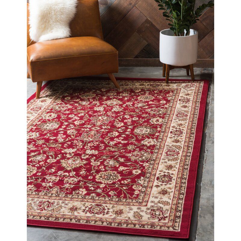 Mersey Oriental Red Area Rug-9'10''x13'' thumbnail 2