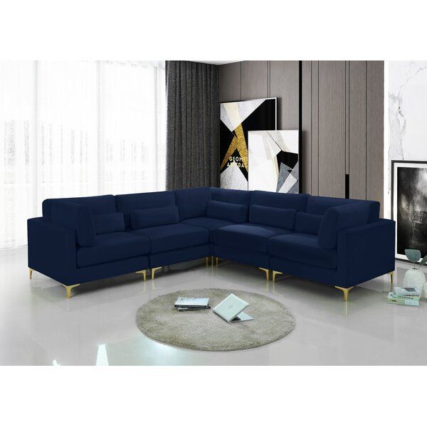 Tyndalls Park Velvet Symmetrical Modular Corner Sectional thumbnail 2