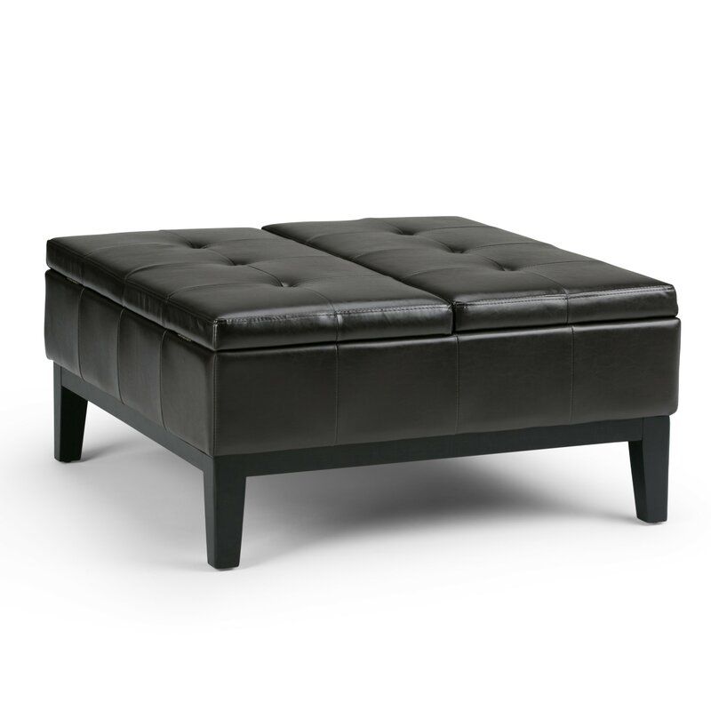 Annatone 36 Wide Tufted Square Cocktail Ottoman with Storage thumbnail 2