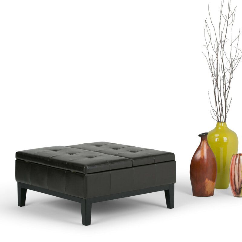 Annatone 36 Wide Tufted Square Cocktail Ottoman with Storage thumbnail 5