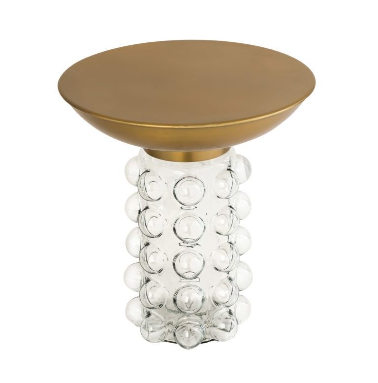 Balloon Glass Brass Side Table thumbnail 3