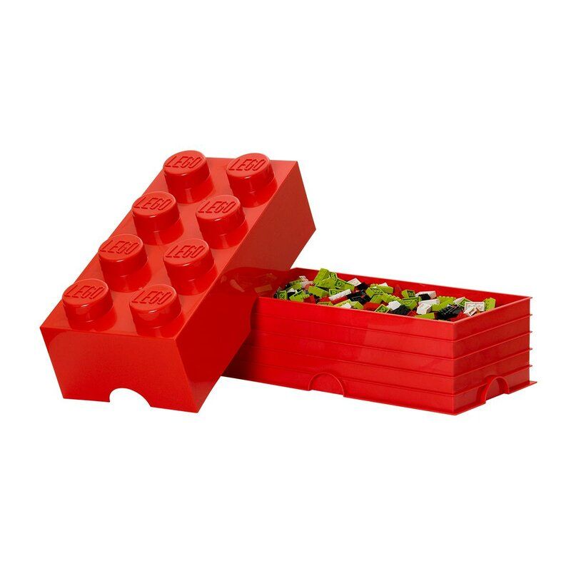 Bright Red LEGO Storage Brick 8 Toy Box thumbnail 4