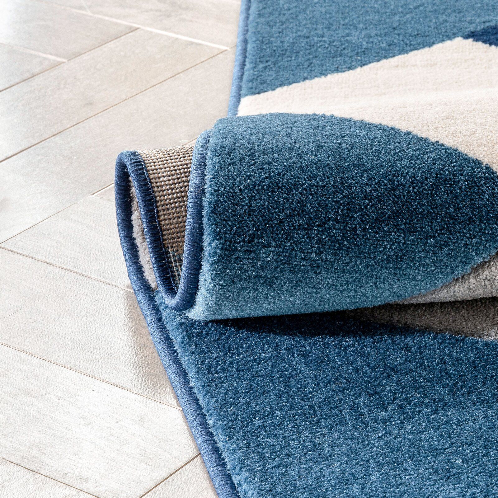 Nora Geometric Blue Navy Area Rug thumbnail 2