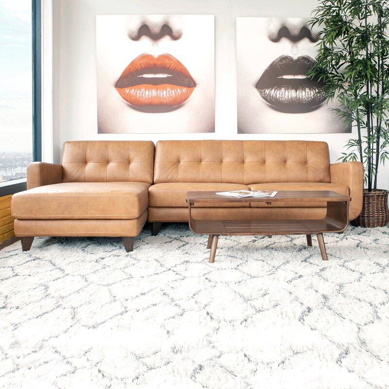 Elva Wide Genuine Leather Sofa Chaise thumbnail 2