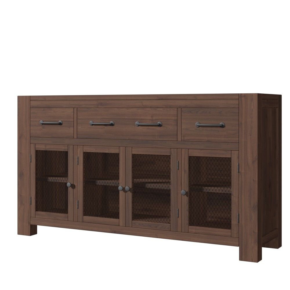 Trevion 61 Wide 3 Drawer Mahogany Solid Wood Buffet Table thumbnail 3