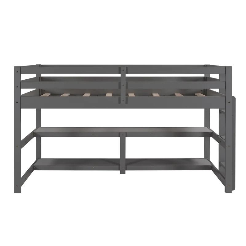 Thendara Twin Loft Bed with Shelves by Harriet Bee thumbnail 3
