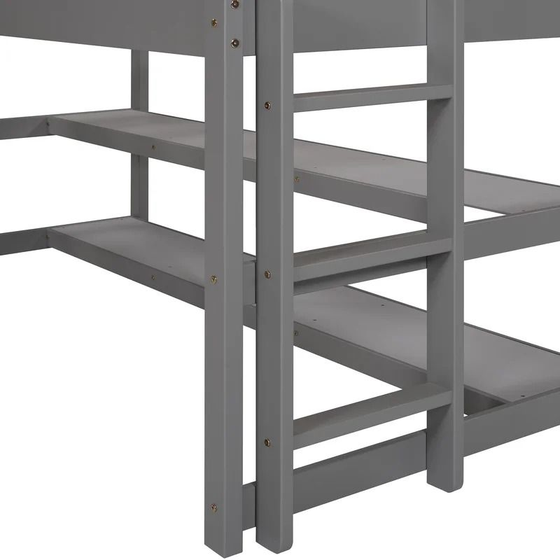 Thendara Twin Loft Bed with Shelves by Harriet Bee thumbnail 6
