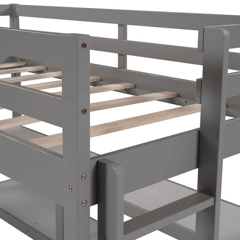 Thendara Twin Loft Bed with Shelves by Harriet Bee thumbnail 8