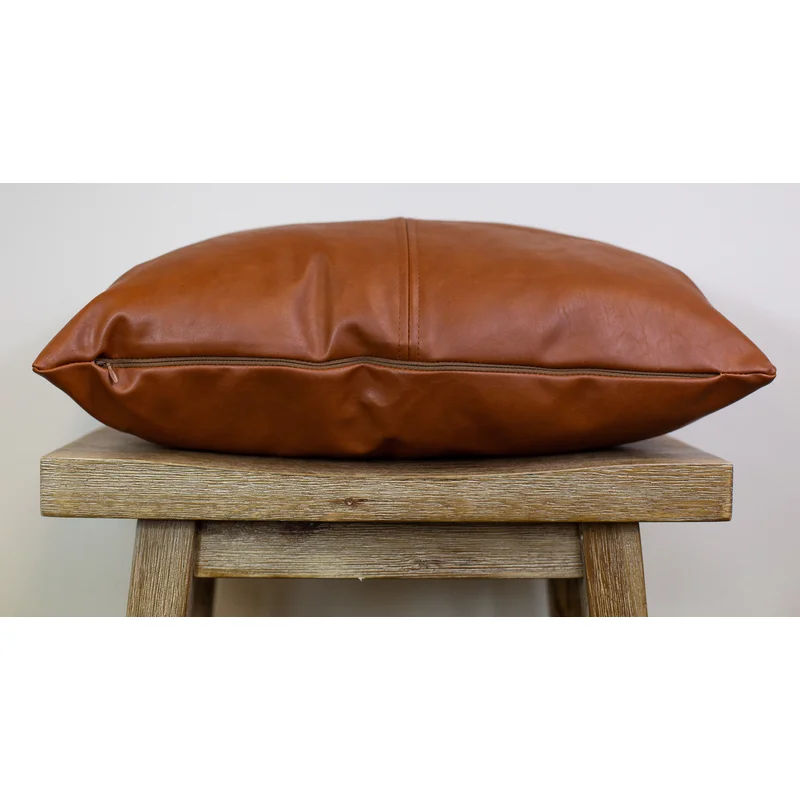 Faux Leather Pillow Cover no insert thumbnail 3
