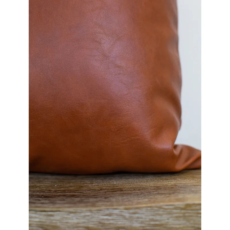 Faux Leather Pillow Cover no insert thumbnail 4