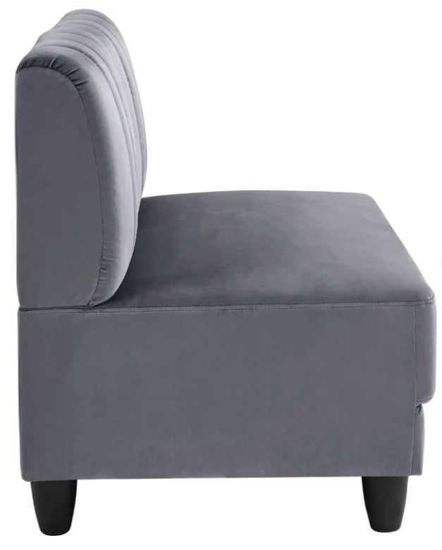 Khalid Velvet Armless Loveseat thumbnail 4