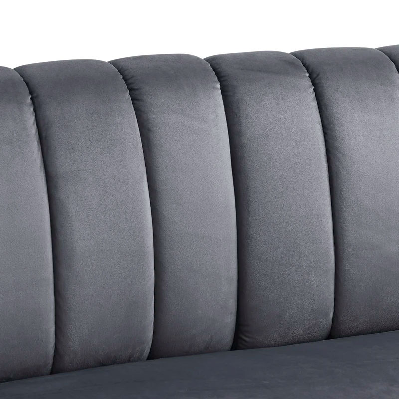 Khalid Velvet Armless Loveseat thumbnail 6