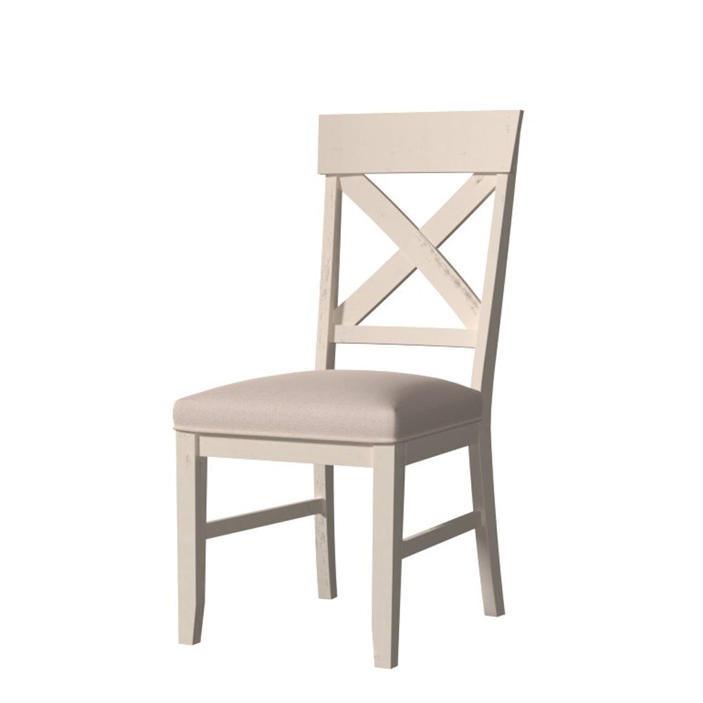 Cierra Cross Back Side Chair in Antique White Set of 2 thumbnail 3