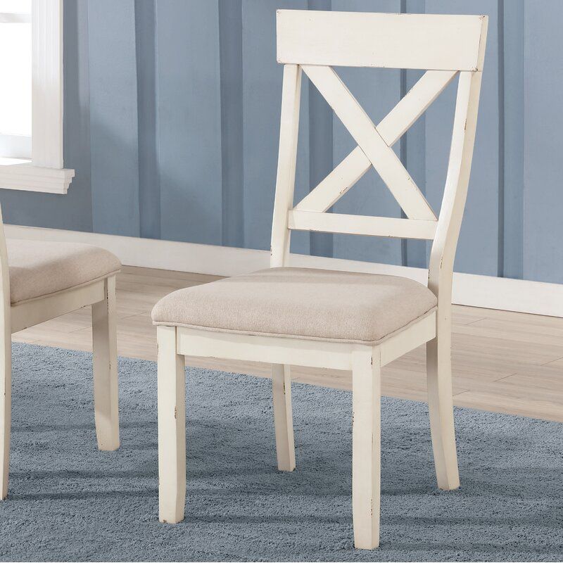 Cierra Cross Back Side Chair in Antique White Set of 2 thumbnail 5