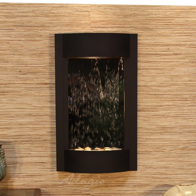 Serene Waters Natural Stone Metal Wall Fountain with Light thumbnail 6