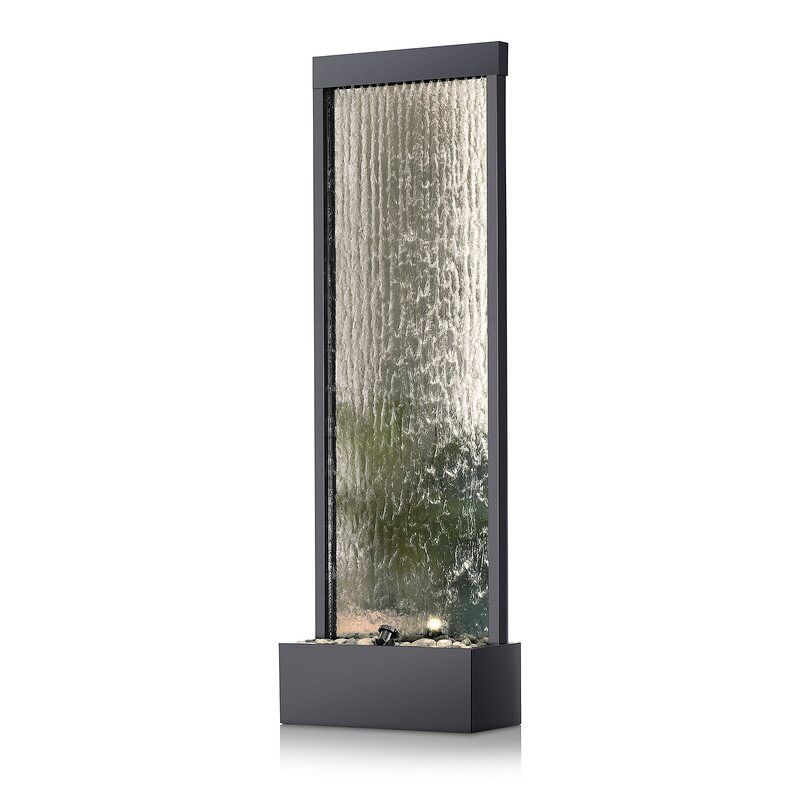 Statesboro Metal Mirror Waterfall Fountain with Light thumbnail 3