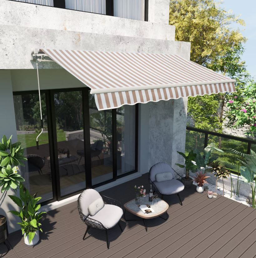 Outsunny Manual Retractable Patio Sun Shade Awning thumbnail 2
