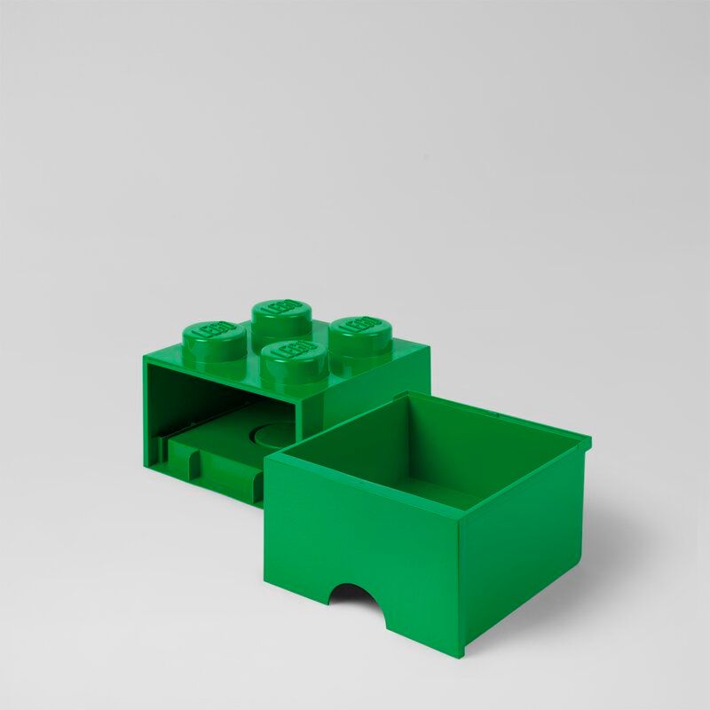 Green LEGO Storage Brick Drawer Bright Toy Box thumbnail 4