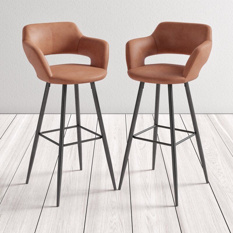 Crosby Upholstered Bar and Counter Stool Set of 2 thumbnail 4
