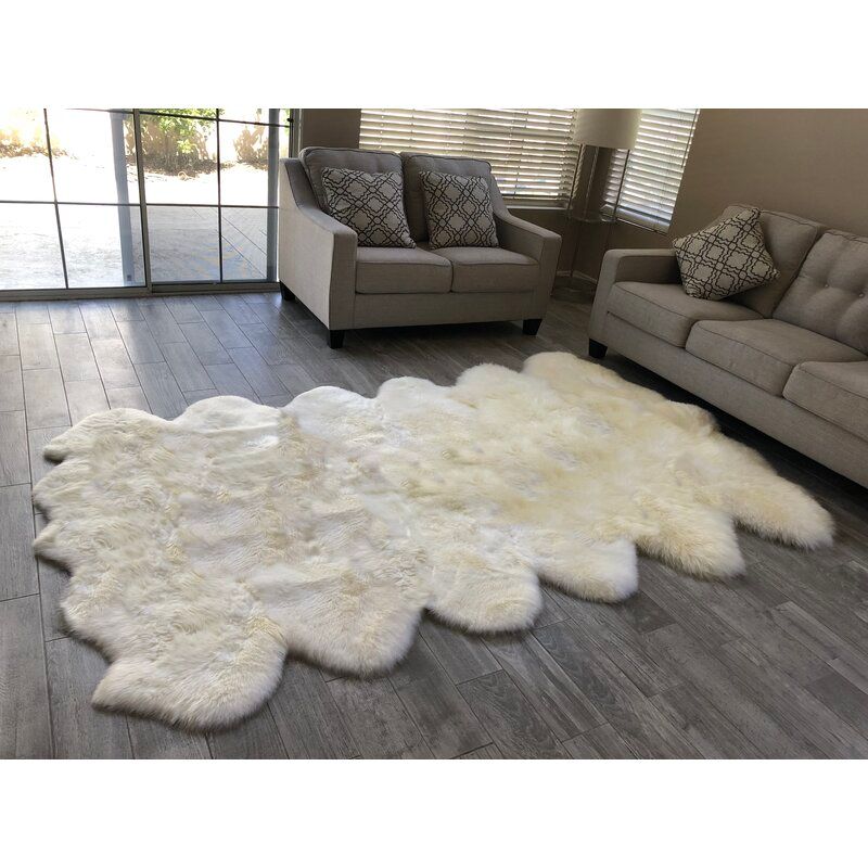 Widcombe Faux Sheepskin Off White Area Rug thumbnail 2