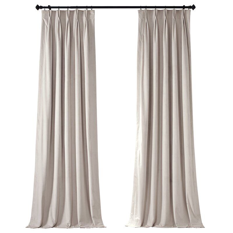 Olivia Signature Velvet Curtains, Blackout Curtains for Living Room Large Window Single Panel thumbnail 2