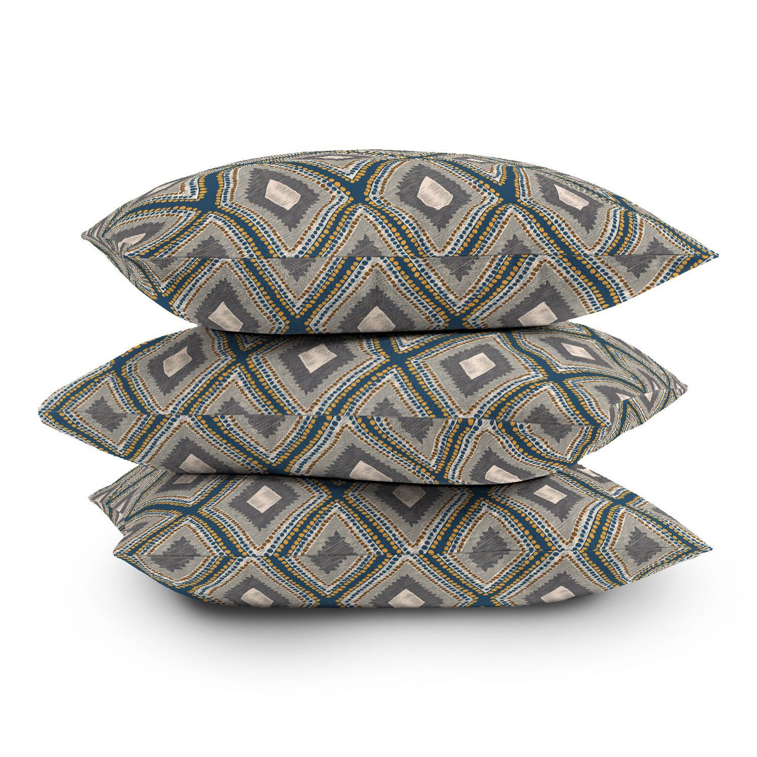 WOODLAND DIAMOND BLUE THROW PILLOW WITH INSERT thumbnail 2