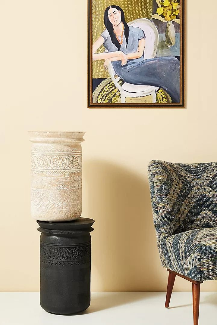 Handcarved Wooden Stool thumbnail 2