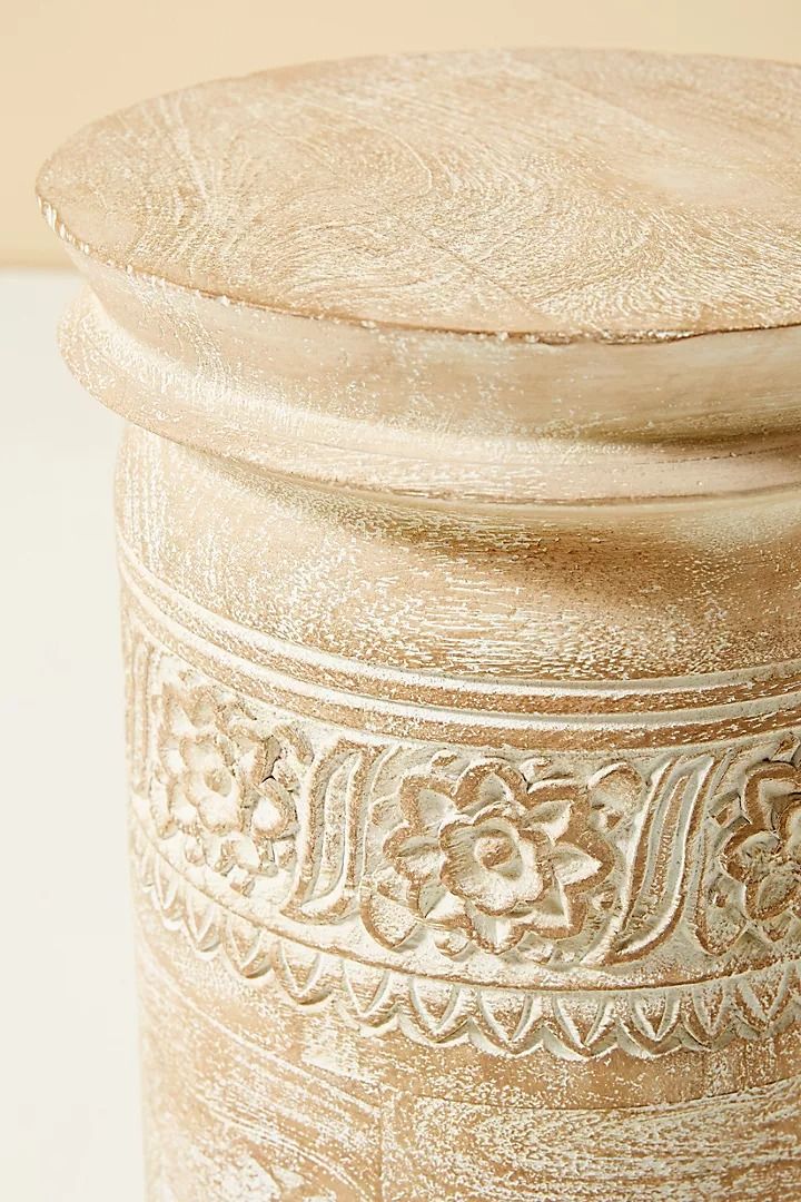 Handcarved Wooden Stool thumbnail 3