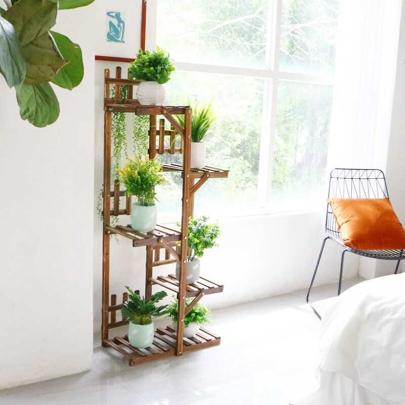 Braesen Rectangular Multi Tiered Solid Wood Plant Stand thumbnail 4