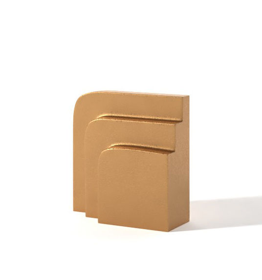 Polished Brass Stepped Bookends Set of 2 thumbnail 2