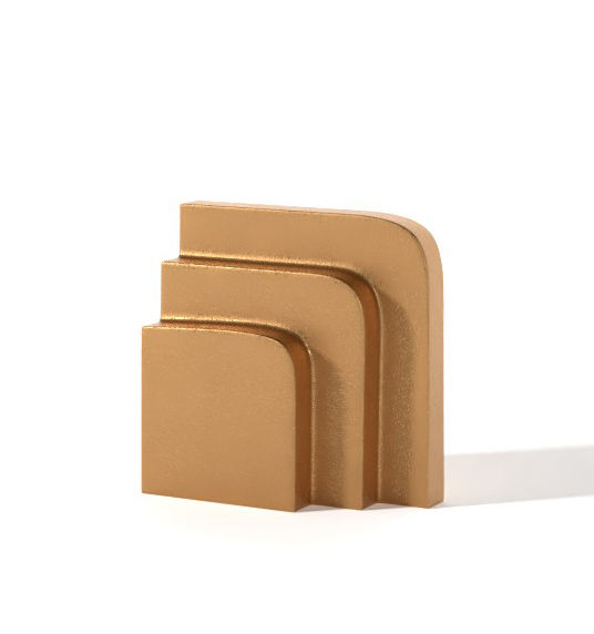 Polished Brass Stepped Bookends Set of 2 thumbnail 2