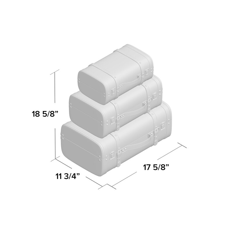Freel 3 Piece Suitcase Trunk Set of 3 thumbnail 4