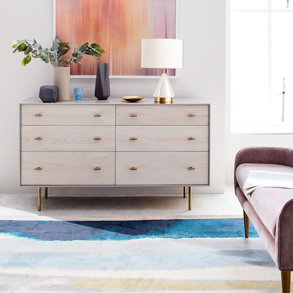 Modernist Wood & Lacquer 6-Drawer Dresser - Winter Wood thumbnail 5
