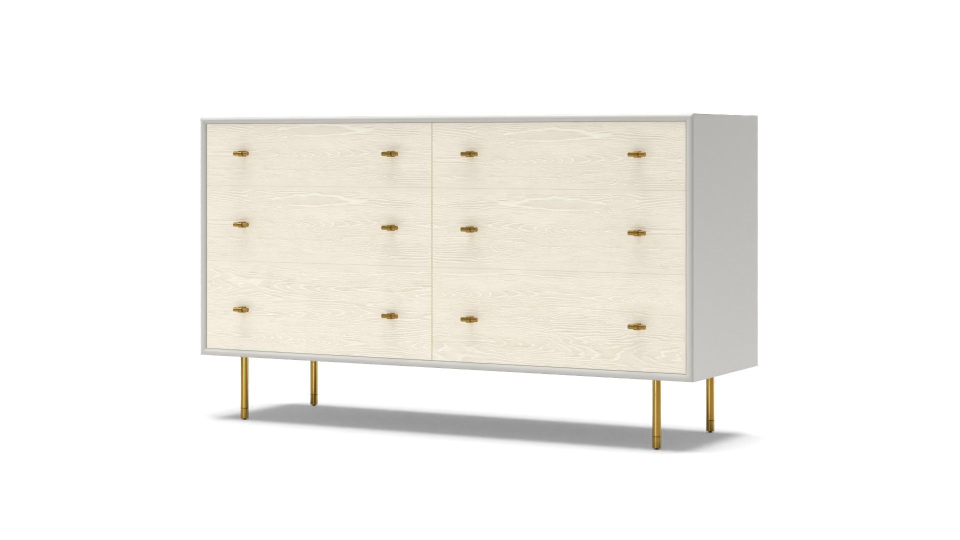 Modernist Wood & Lacquer 6-Drawer Dresser - Winter Wood thumbnail 2
