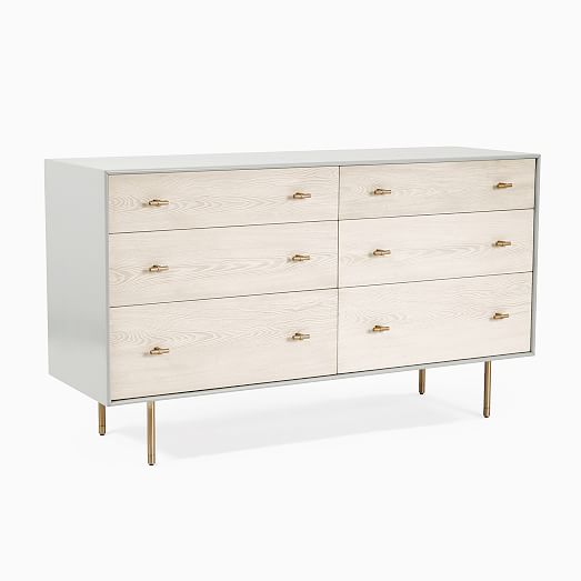 Modernist Wood & Lacquer 6-Drawer Dresser - Winter Wood thumbnail 3