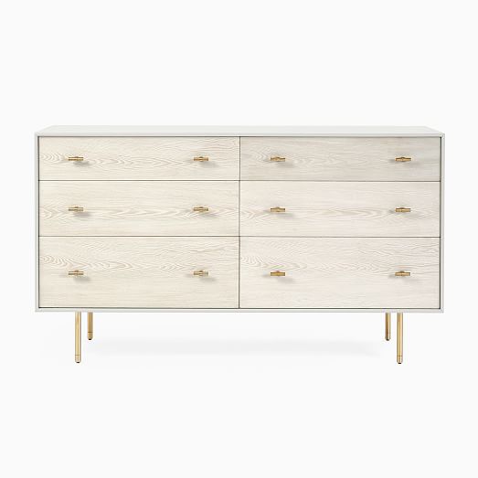 Modernist Wood & Lacquer 6-Drawer Dresser - Winter Wood thumbnail 4