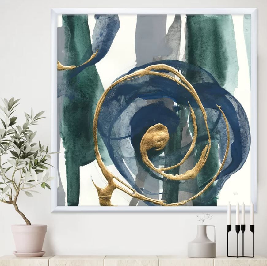 Mettalic Indigo and Gold I Framed thumbnail 2