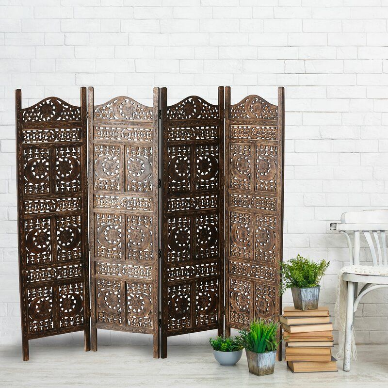 Hubertine Panel Solid Wood Folding Room Divider thumbnail 2