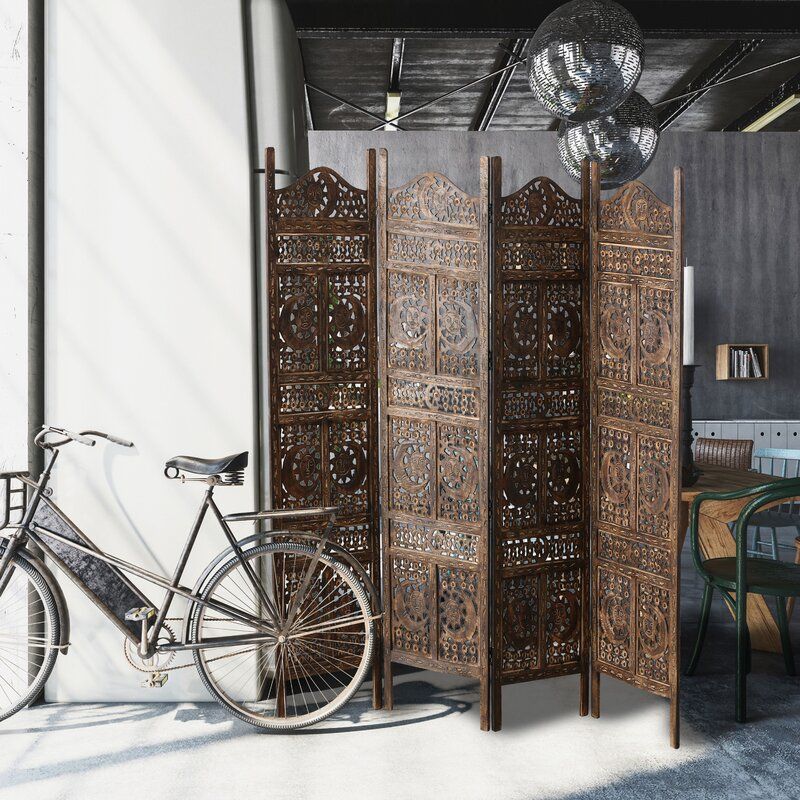 Hubertine Panel Solid Wood Folding Room Divider thumbnail 3