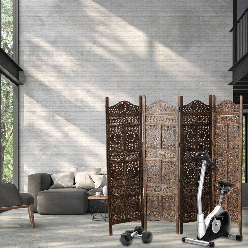 Hubertine Panel Solid Wood Folding Room Divider thumbnail 4