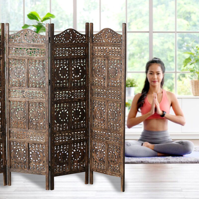 Hubertine Panel Solid Wood Folding Room Divider thumbnail 5