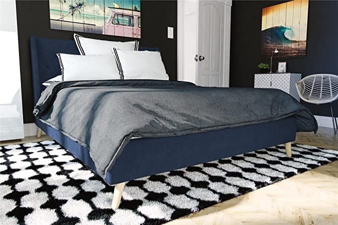 Novogratz Her Majesty Upholstered Linen Bed thumbnail 2