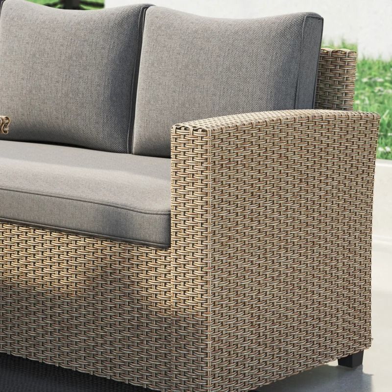 Wicker/Rattan 6 - Person Seating Group with Cushions thumbnail 4
