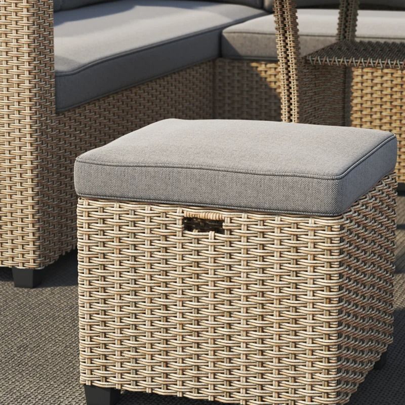 Wicker/Rattan 6 - Person Seating Group with Cushions thumbnail 6