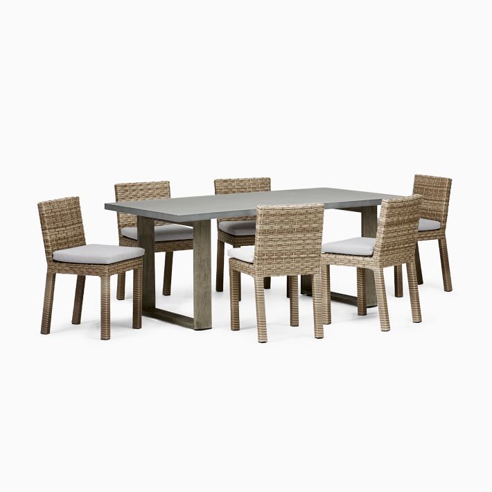 Urban Outdoor Dining Chair Set of 2 All Weather Wicker Heather Gray thumbnail 2