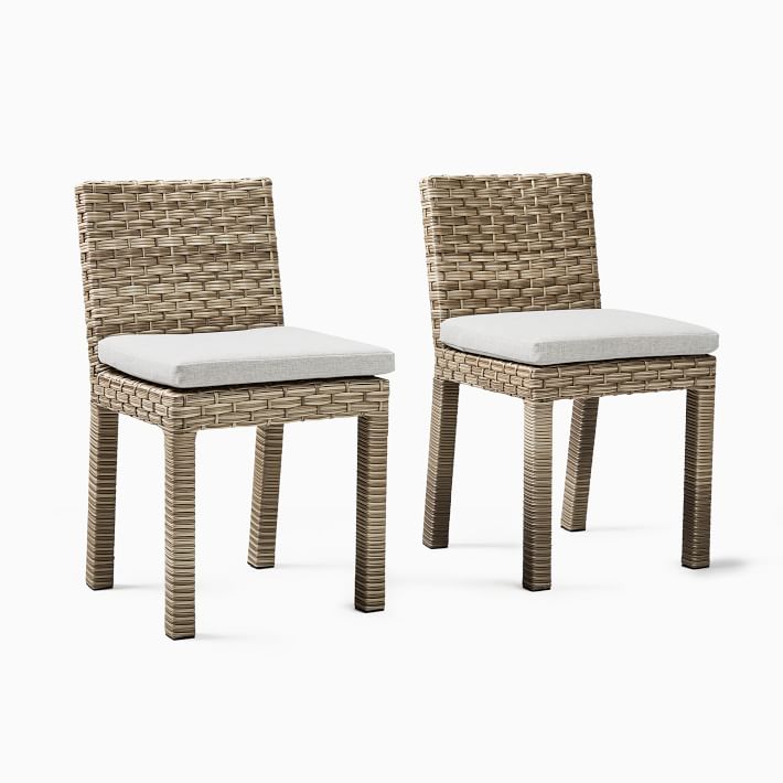 Urban Outdoor Dining Chair Set of 2 All Weather Wicker Heather Gray thumbnail 3