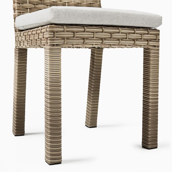Urban Outdoor Dining Chair Set of 2 All Weather Wicker Heather Gray thumbnail 5