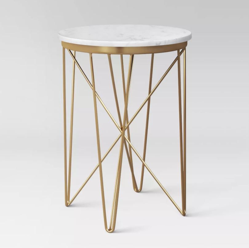 Marble Top Round Table Gold thumbnail 2