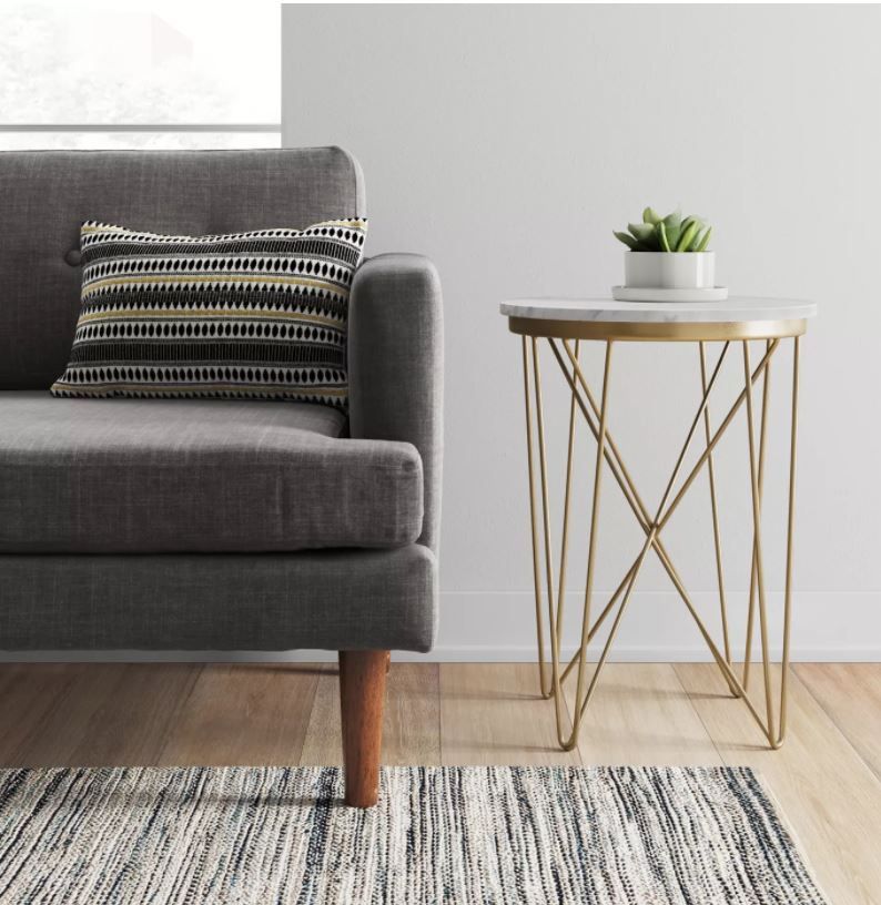 Marble Top Round Table Gold thumbnail 3
