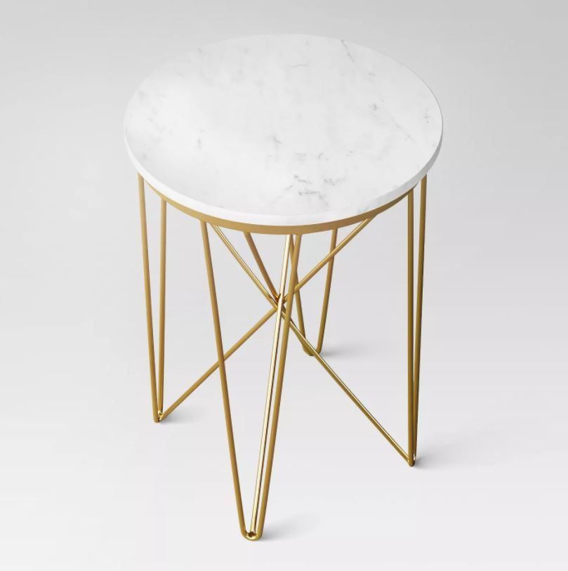 Marble Top Round Table Gold thumbnail 4